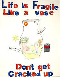 Say no to drugs poster. Drawing About How Drugs Burden To Health Novocom Top