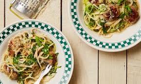 The Weekend Cook Thomasina Miers Recipes For Veal Meatballs With Courgette And Spaghetti Plus Lemon Meringue Parfait Veal Meatballs Yummy Pasta Dish Tasty Pasta