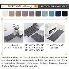 Bathroom rugs & bath mats. Nicetown Bath Rug Sets Extra Thick Chenille Striped Pattern Bath Rugs For Bathroom Non Slip Soft Plush Shaggy Bath Mats Indoor Rugs For Entryway Light Grey 20 X 32 Plus 17 X 24 Inch Pricepulse