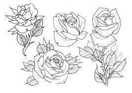 Rose Flash Tattoo Design Sketch Traditional Tattoo Flowers Flash Tattoo Designs Flower Tattoo Designs