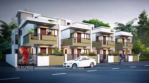3d Rendering Of Row Houses Row House Design House Design Bungalow Design