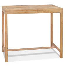 table haute interieur exterieur moustik bar en bois teck naturel 120x70 cm