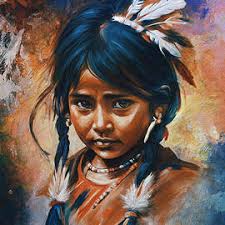 Native American girl No2 Canvas Print by Andrzej Szczerski
