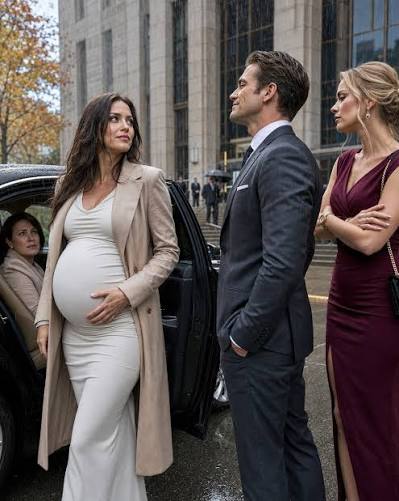 She showed up to finalize the divorce eight months pregnant… then stood there and watched her husband marry his mistress that very same day, smiling as if she had nothing left to