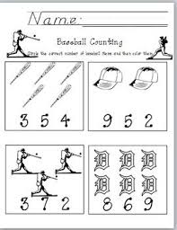 Baseball Counting And Number Recognition Worksheet Number Recognition Worksheets Number Recognition Counting Worksheets