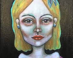 Original Painting in an Abstract/surreal Style "lynch Meets Cocorosie" by  Artist Tom Menard