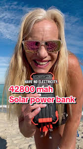 This 42,800 mah power bank has every cable and output I need, keeps my  phone and essentials charged, and even has solar charging for when the  power goes out. One thing I never travel without. ...