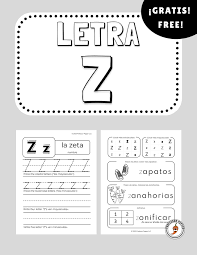 Freebie Free Spanish Letter Z Worksheet Letra Z La Zeta Letter Z Worksheets Lettering