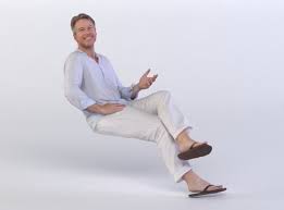 Dennis 0246 Man In Pyjamas Sitting Leg Over The Knee 3d Model Max Obj C4d Mat 1 People Cutout People Png Model