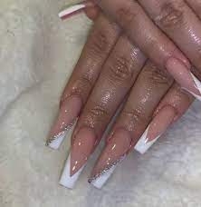 Quinceanera Nails Quinceanera Nails Long Acrylic Nails Coffin French Tip Acrylic Nails
