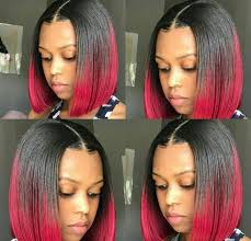 Black Bob Hair Styles With Weave Red Black Bob Black Girl Bob Hairstyles Bob Hairstyles Red Weave Hairstyles