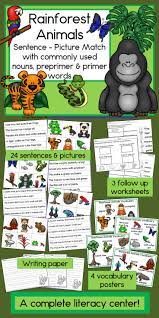 Your Students Will Love This Science And Literacy Center Activity Perfect For A Rain Forest Jungle O Rainforest Animals Animal Sentence Rainforest Activities