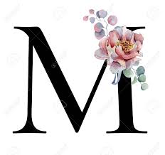 Dieses design auf anderen produkten. Floral Watercolor Alphabet Monogram Initial Letter M Design With Hand Drawn Peony And Anemone Flower And Black Panther For Wedding Invitation Cards Logos Stock Photo Picture And Royalty Free Image Image 101737263
