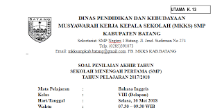 Soal ujian semester 1 kelas 8 bahasa inggris kurikulum 2013. Download Soal Pas Pat Bahasa Inggris Kelas 8 Smp Mts Kurikulum 2013 Kurtilas Giri Widodo