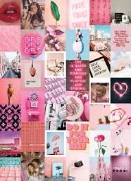 Neon Pink Wall Collage Kit Digital Etsy Wall Collage Wall Collage Decor Pink Walls