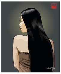 Your hair can hang onto stuff like your favorite pair of black. Black Shiny Hair Portrait Illustration Vector Portrait Vector Portrait Illustration