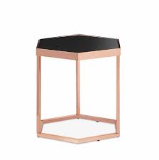 Just like its exquisite counterpart in the form of a coffee table, the geo rose gold side table brings the same feeling to your event. Hexagonal Black Glass Rose Gold Exquisite Side Table Flat Packing Wood Furniture Manufacturer Slicethinner