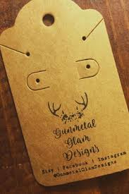 Two methods of earring card design. Stamping On Earring Cards Small Business Packaging Gunmetal Glam Designs Rileyprint Packagingtips Sma Custom Stamps Stamp Making Unique Items Products