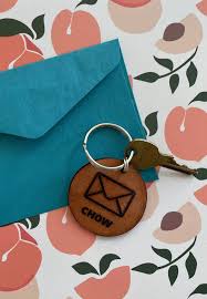 Leather Mail Key Keychain, Personalize This Listing