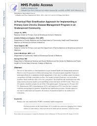 See other articles in pmc that cite the published article. Pdf A Practical Risk Stratification Approach For Implementing A Primary Care Chronic Disease Management Program In An Underserved Community
