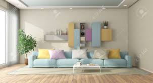Modern pastels | trends page. Modern Living Room In Pastel Colors With Sofa And Bookcase On Stock Photo Picture And Royalty Free Image Image 121499271