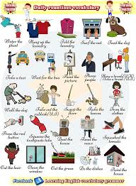 Everyday Activities And Routines English Lesson In Pdf Rutinas En Ingles Vocabulario En Ingles Ingles Para Preescolar