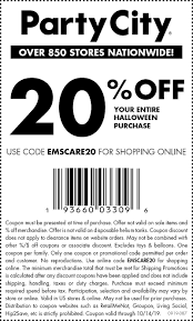 Pinned October 13th 20 Off Halloween At Partycity Or Online Via Promo Code Emscare20 Thecouponsapp Party City Kids Party Supplies Halloween Party Supplies