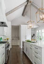 Cathedral Ceiling Adjacent To Room With 9 Ft Ceiling White Kitchen Design Home Decor Kitchen Vaulted Ceiling Kitchen