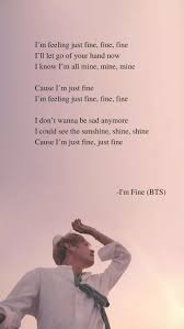 I Am Fine With Bts Lyrics Wallpaper I 39 M Fine B Bts Fine I39m Lyrics Wallpaper Bts Zitate Bts Kpop Quotes