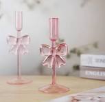 Kähler Kerzenhalter Kerzenhalter Mit Schleife – Modern, Rosé, Aus Harz, Für  Tisch & Deko Kerzenhalter Nordisches Design