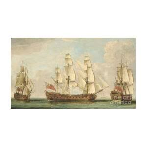 The Honourable East India Company's ship Bessborough in three positions in the Channel Painting by William Elliott - Fine Art America