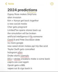 2024 Predictions : rh3h3productions