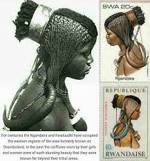 Coiffes Africaines Ovambo Ngandjera Head Dress By A H Barrett Stamps Issued 1982 Namibia Formerly South West Africa Swa Coiffe Portraits Africaine