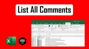 How To List Comments To A New Worksheet In Excel Excel Tutorials Excel Worksheets