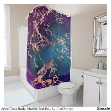 Moody Marble Deep Luxe Purple Teal Rose Gold Shower Curtain Zazzle Com Gold Shower Curtain Rose Gold Shower Curtain Purple Bathrooms