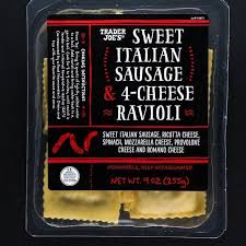 Trader Joe S Sweet Italian Sausage Ravioli Is A Meat Lover S Dream Mostly Meaty Filling Oh Don T Be Fo Sausage Ravioli Sweet Italian Sausage Italian Sausage