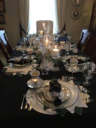 Elegant Black And Silver Table Holiday Dinner Table Christmas Dinner Table Christmas Dinner Table Settings Table Decorations