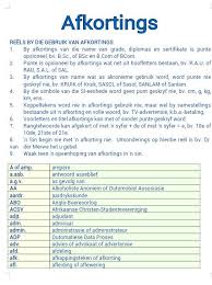 Afkortings Afrikaans Language Afrikaans Teaching Plan