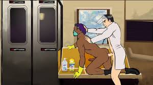 Public Gay Fucking on MTA Train during Covid19 wearing PPE Cartoon   Animation