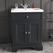 600mm grey traditional basin vanity