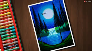Moonlight Waterfall Scenery For Beginners With Oil Pastels Step By Step Oil Pastel Colours Oil Pastel Waterfall Scenery 6,286 likes · 12 talking about this. moonlight waterfall scenery for