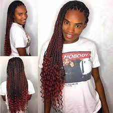 Long Ombre Red Box Braid Lace Frontal Wig For African American Surprisehair Goddess Box Braids Single Braids Braids With Curls