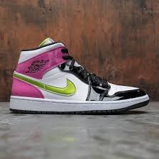 Jordan 1 Mid White Black Cyber Pink Jordan Men Air Jordan 1 Mid Se White Cyber Active Fuchsia Black