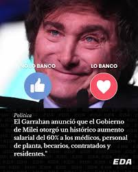 El Garrahan anunció que el Gobierno de Milei otorgó un histórico aumento  salarial del 60% a los médicos, personal de planta, becarios, contratados y  residentes."