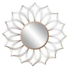 Modern wall art at 2modern. 36 Round Flower Petal Wall Accent Mirror Champagne Patton Wall Decor Target