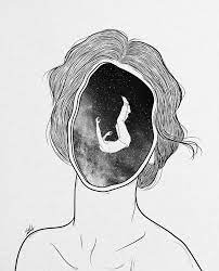 Falling Into You Art Galaxy Love Black White Stars Space Universe Artwork Night Psychedelic Drawings Cool Art Drawings Art Drawings Sketches Simple