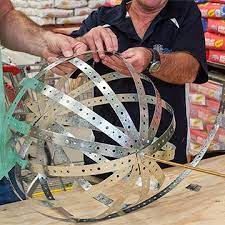 How To Make A Metal Sphere Sculpture Metal Yard Art Metal Garden Art Garden Art Diy
