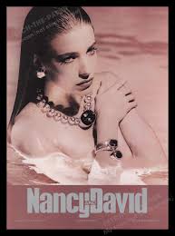 Nancy & David Jewelry 1980s Print Advertisement Ad 1987 Model in Water —  Fetch-the-Paper