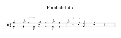 For those, who are looking for a sheet... the Pornhub-Intro : rdrums