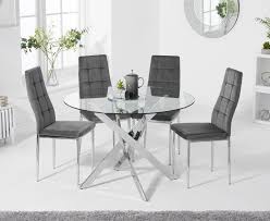 Small compact glass dining table and 4 matching chairs chairs grey black white. Denver 95cm Glass Dining Table With Melissa Chairs Grey 4 Chairs 439 00 Save Up To 19 Off